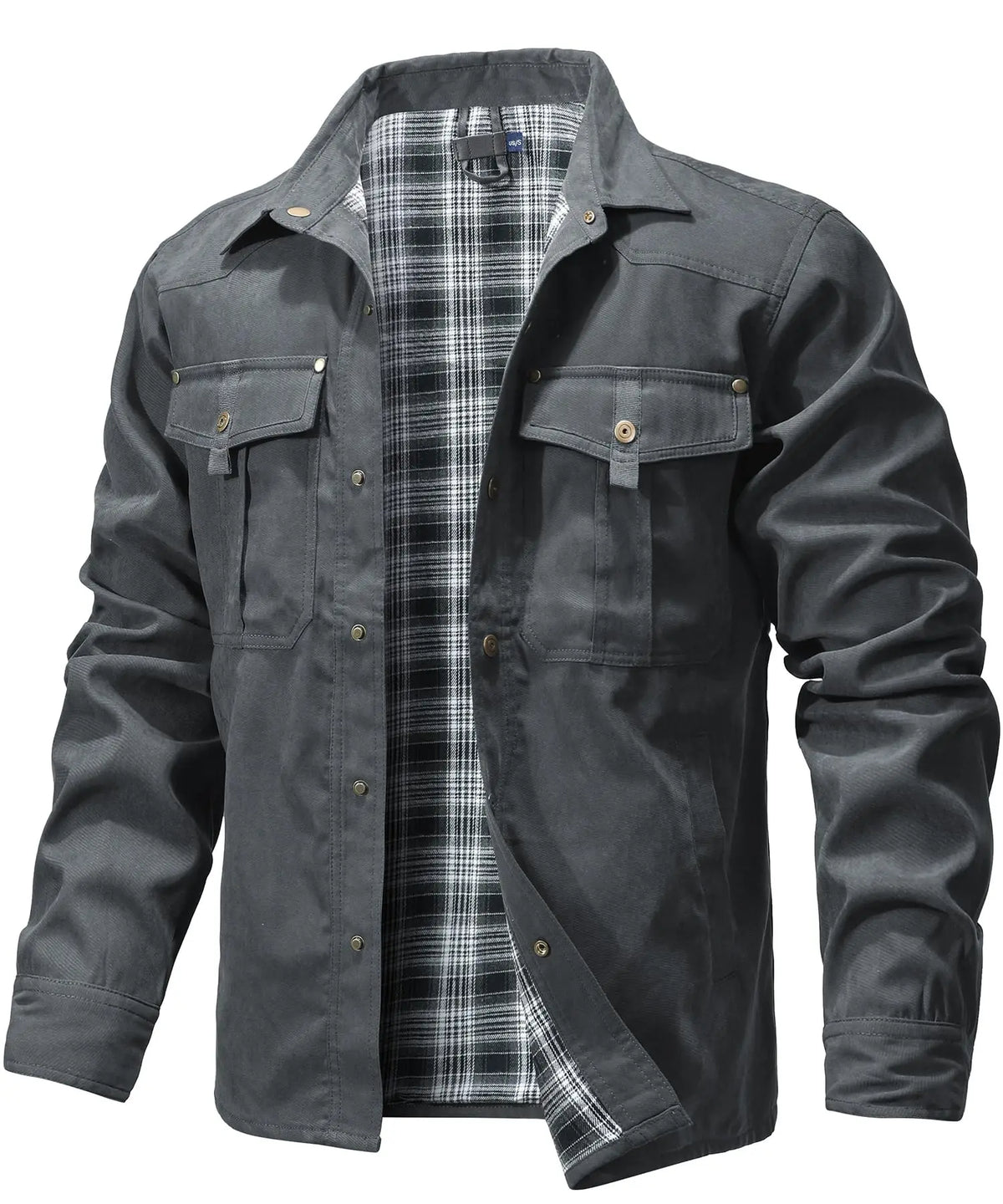 Herrjacka Flanell Fodrad Casual Skjorta Polyester 10