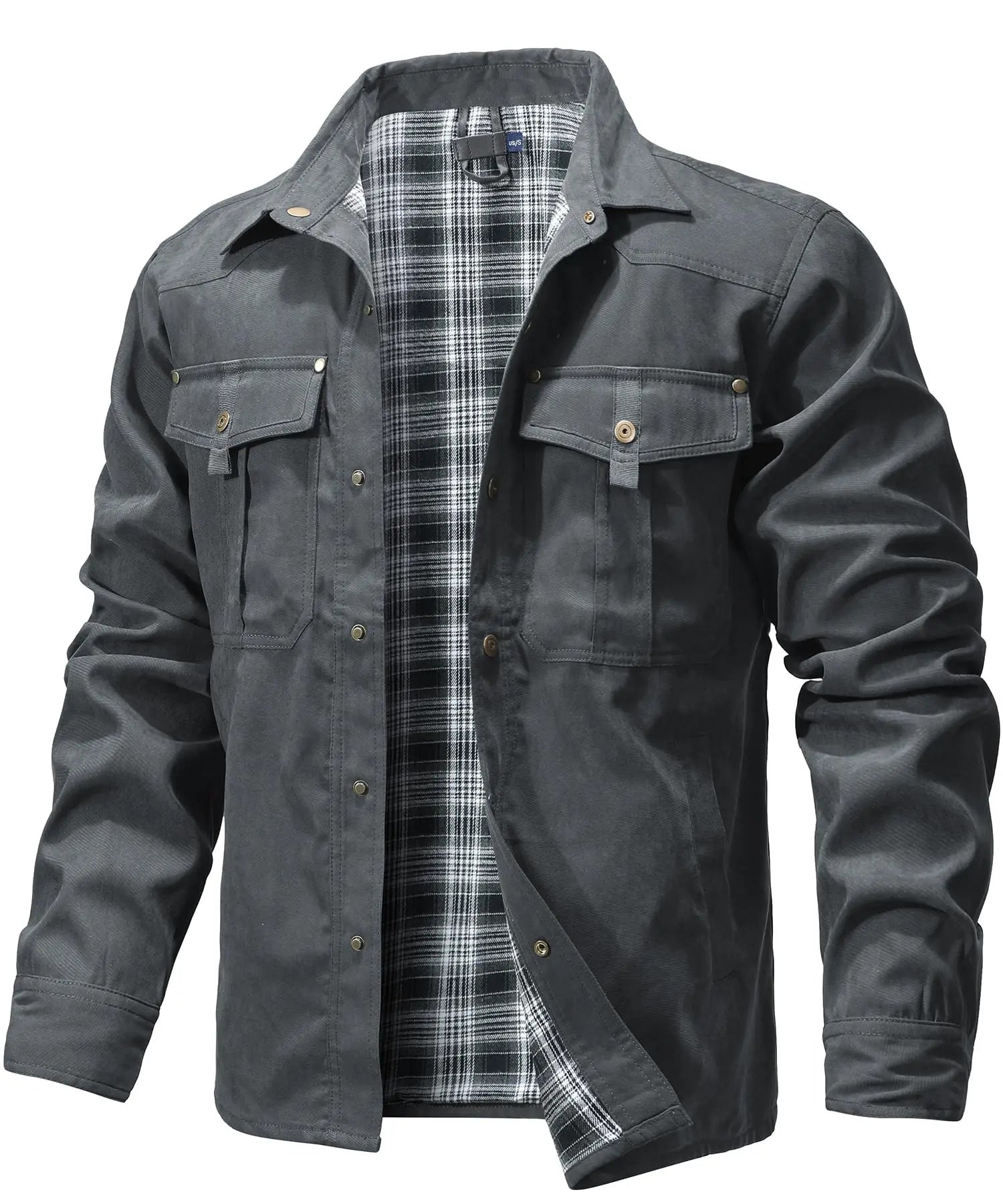 Herrjacka Flanell Fodrad Casual Skjorta Polyester 10
