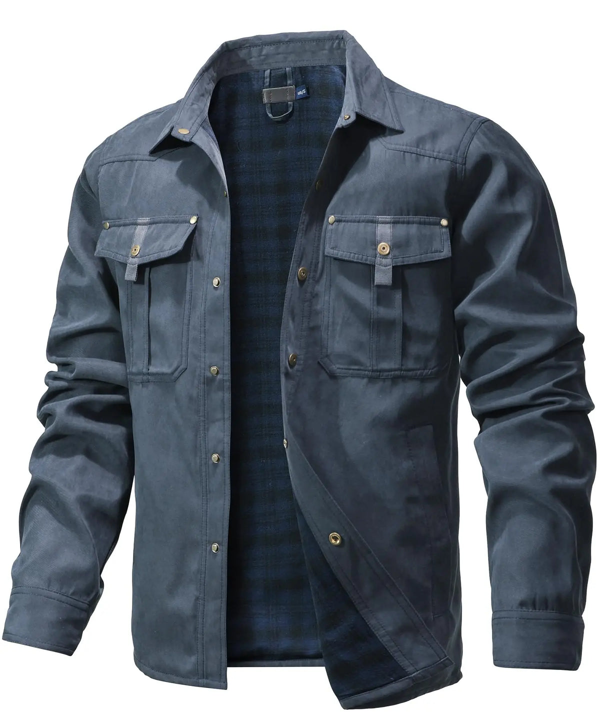 Herrjacka Flanell Fodrad Casual Skjorta Polyester 8