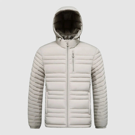Herrjacka Quiltad med Avtagbar Huva 0