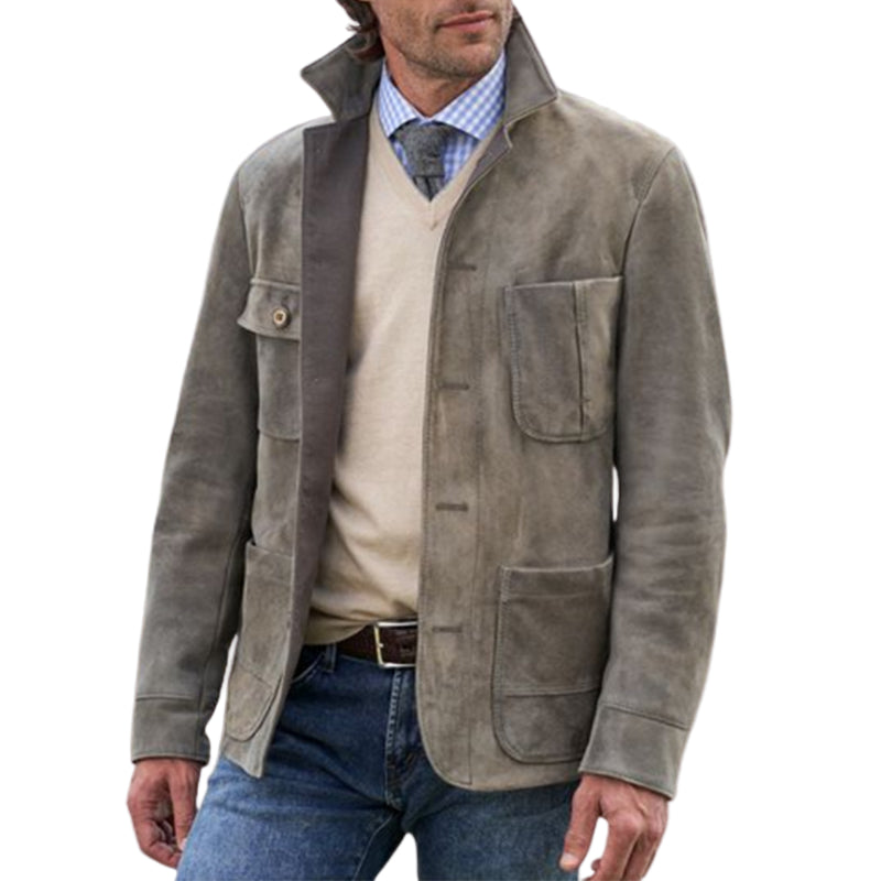 Herrjacka Retro Casual med Revers och Fickor 0