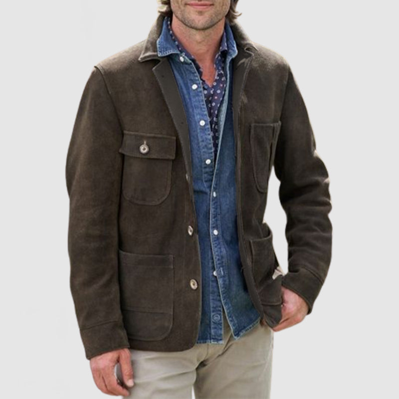 Herrjacka Retro Casual med Revers och Fickor 3