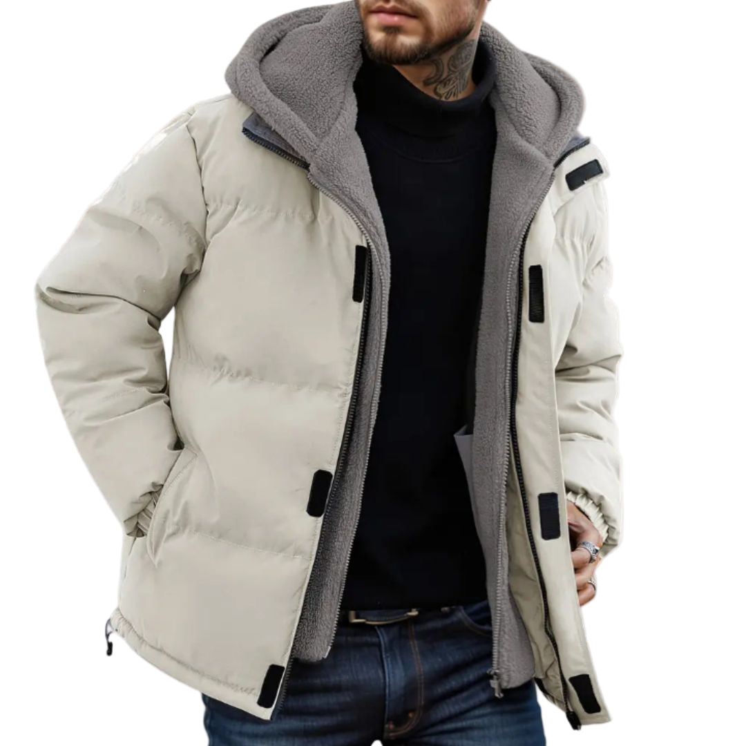 Herrjacka Vinter Dubbelskiktad Modern Design för Kalla Dagar 0