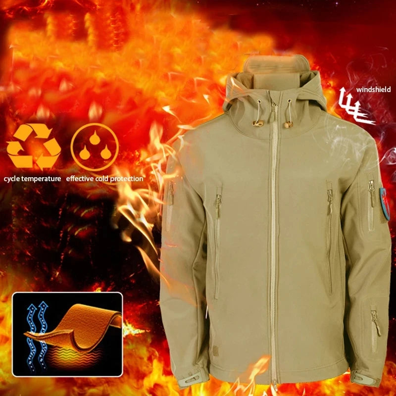 Herrjacka Vinter Fleece Vattentålig för Utomhusaktiviteter 2