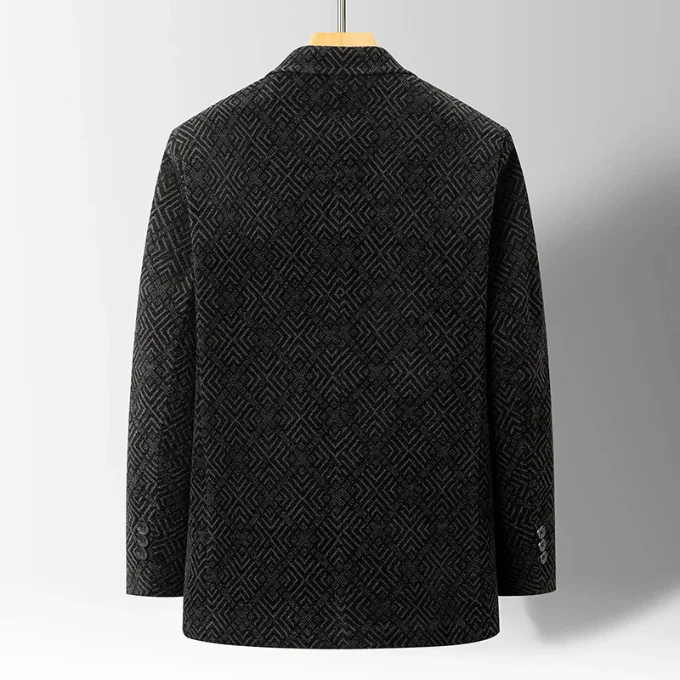 Herrjacka Vinter Med Texturerat Mönster och Skräddarsydd Passform 3
