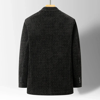 Herrjacka Vinter Med Texturerat Mönster och Skräddarsydd Passform 3