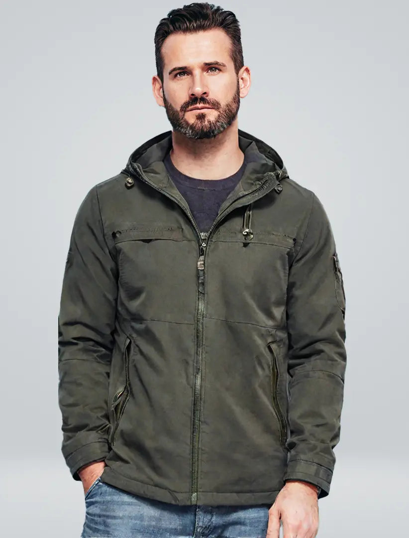 Herrjacka Vinter Minimalistisk Design med Värmande Foder och Praktiska Fickor 1