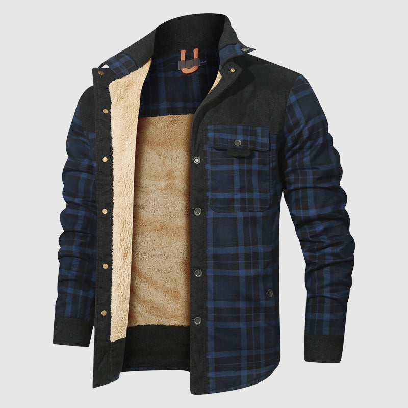 Herrjacka Vinter Pläddesign med Sherpa Foder 2