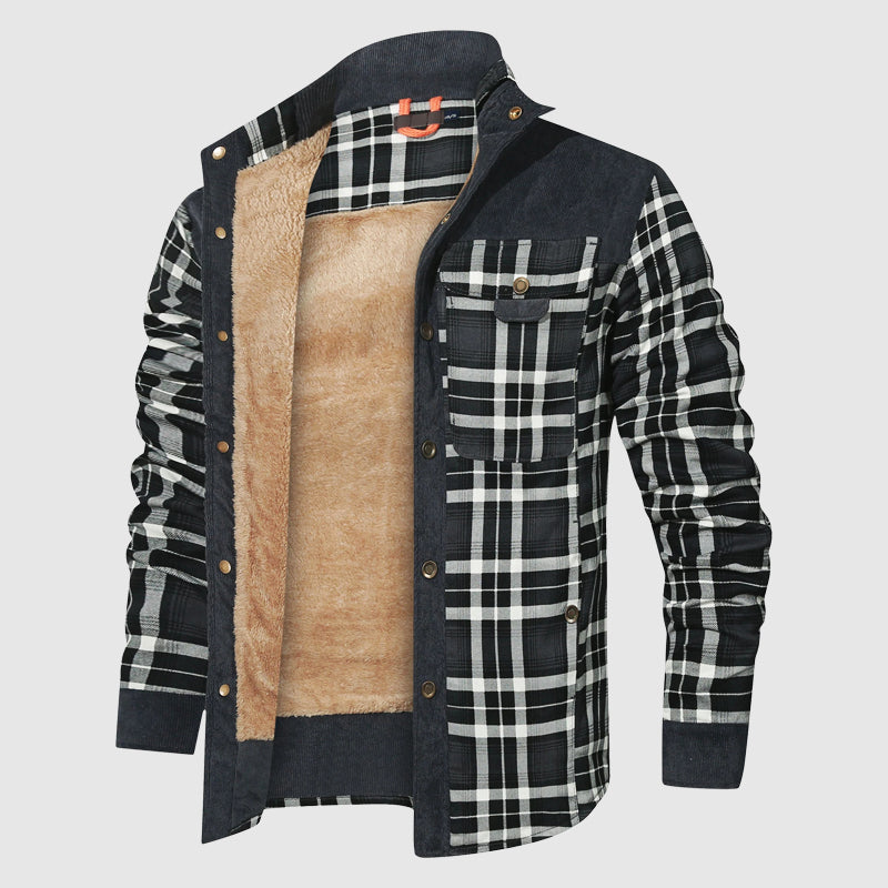 Herrjacka Vinter Pläddesign med Sherpa Foder 4