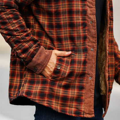 Herrjacka Vinter Pläddesign med Sherpa Foder 7