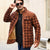 Herrjacka Vinter Rutig Sherpa Fodrad Flanell Casual Bomberjacka 4