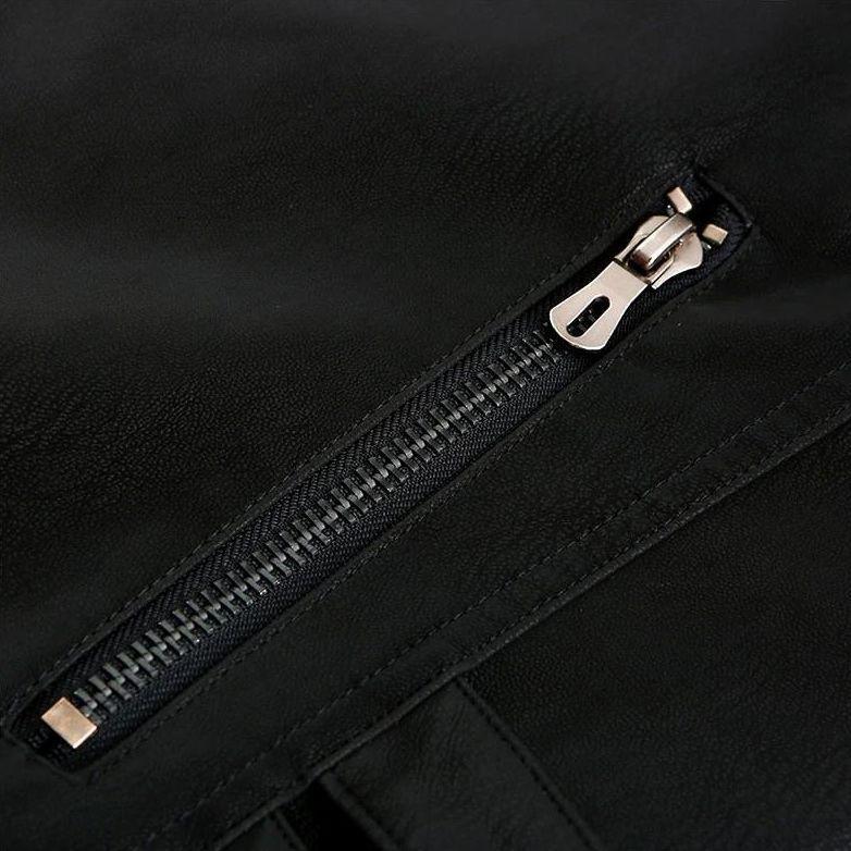 Herrjacka i PU-läder med röd kant 5