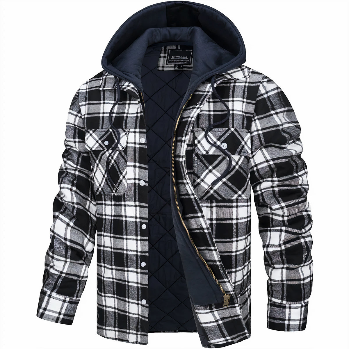 Herrjacka i quiltad rutig stil 5