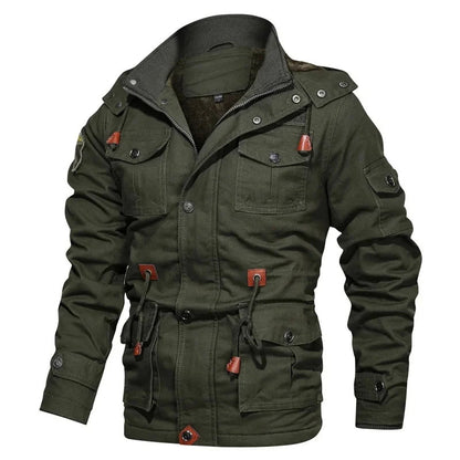 Herrjacka med fleecefoder i militärstil 2