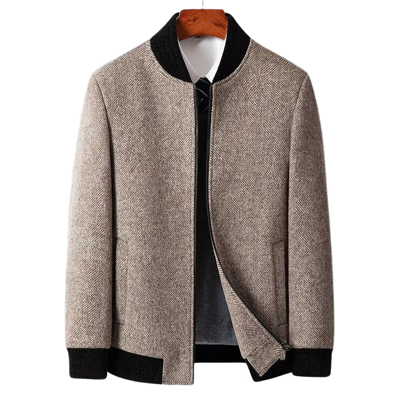 Herrkappa Slim Fit Herringbone Mönster Tidlös Design 0