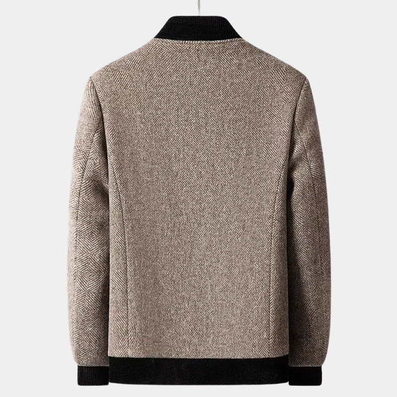 Herrkappa Slim Fit Herringbone Mönster Tidlös Design 2