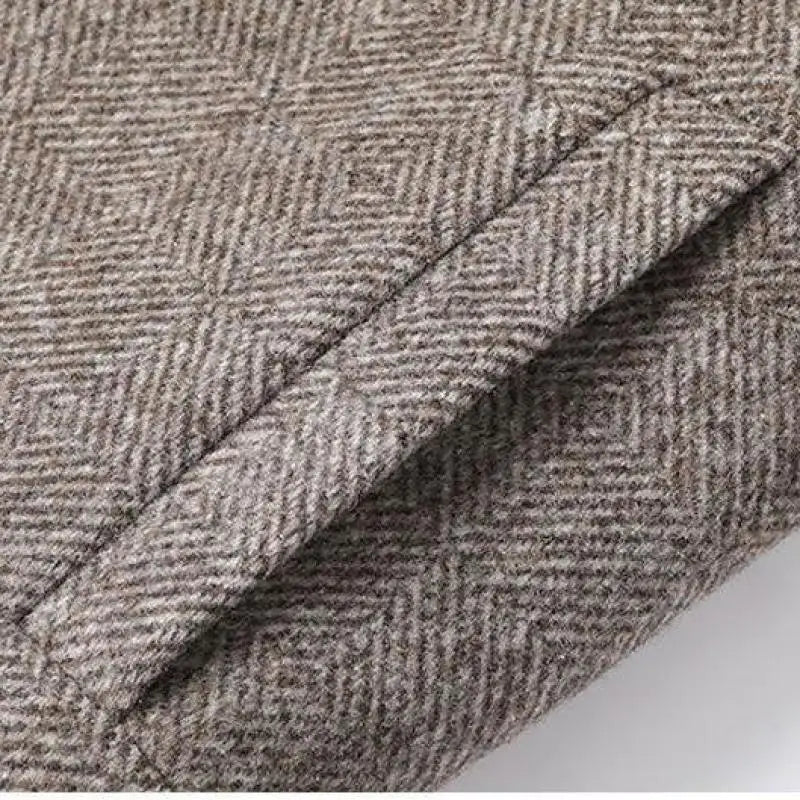Herrkappa Slim Fit Herringbone Mönster Tidlös Design 4
