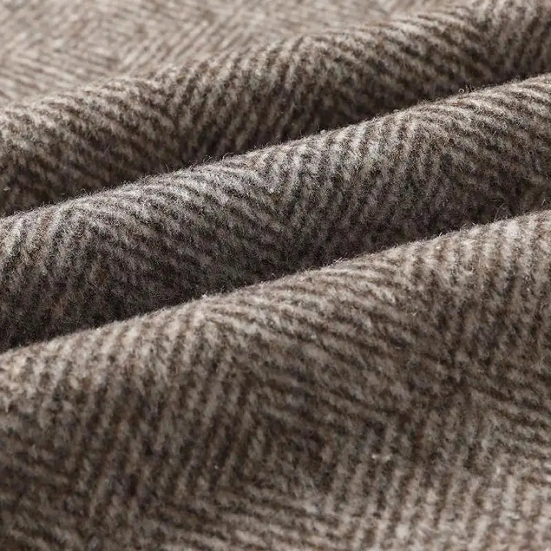 Herrkappa Slim Fit Herringbone Mönster Tidlös Design 5