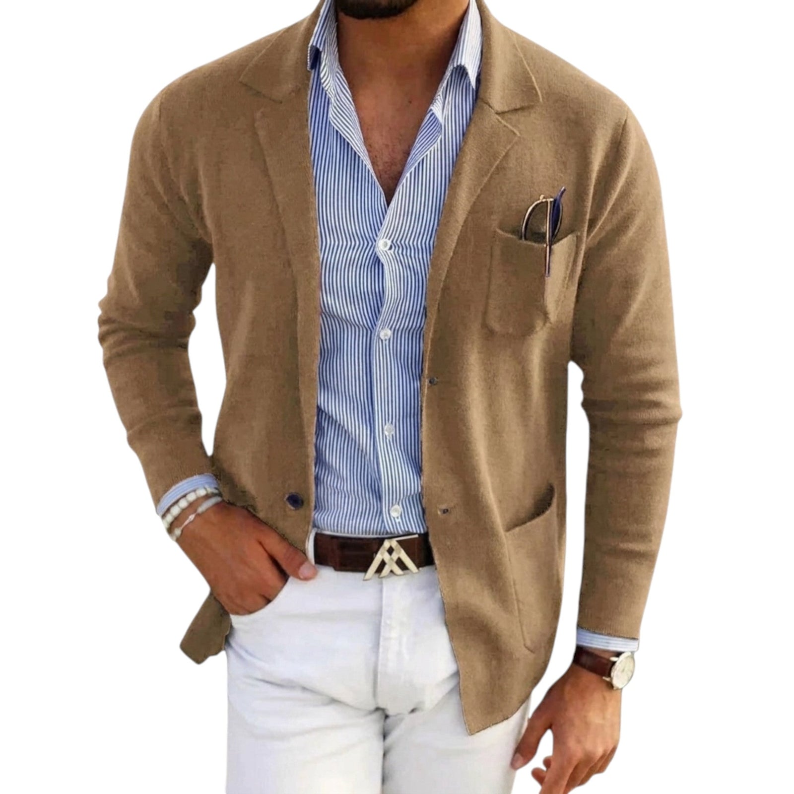 Herrkavaj med kavajkrage i klassisk stil 4