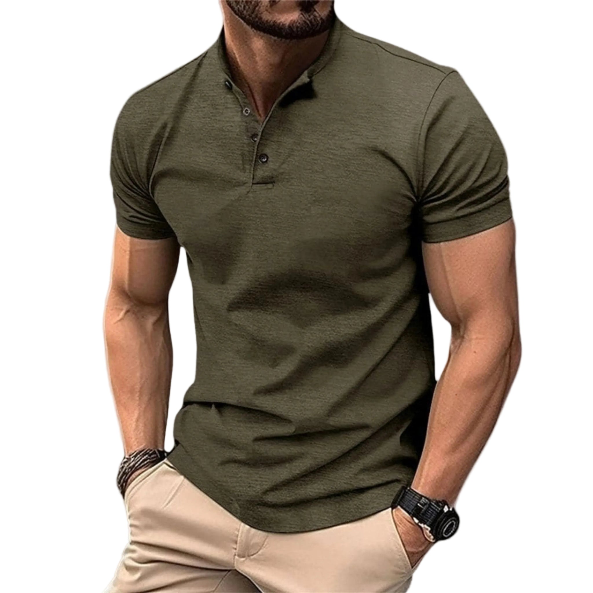 Herrpikétröja Casual Slimmad Stil 0