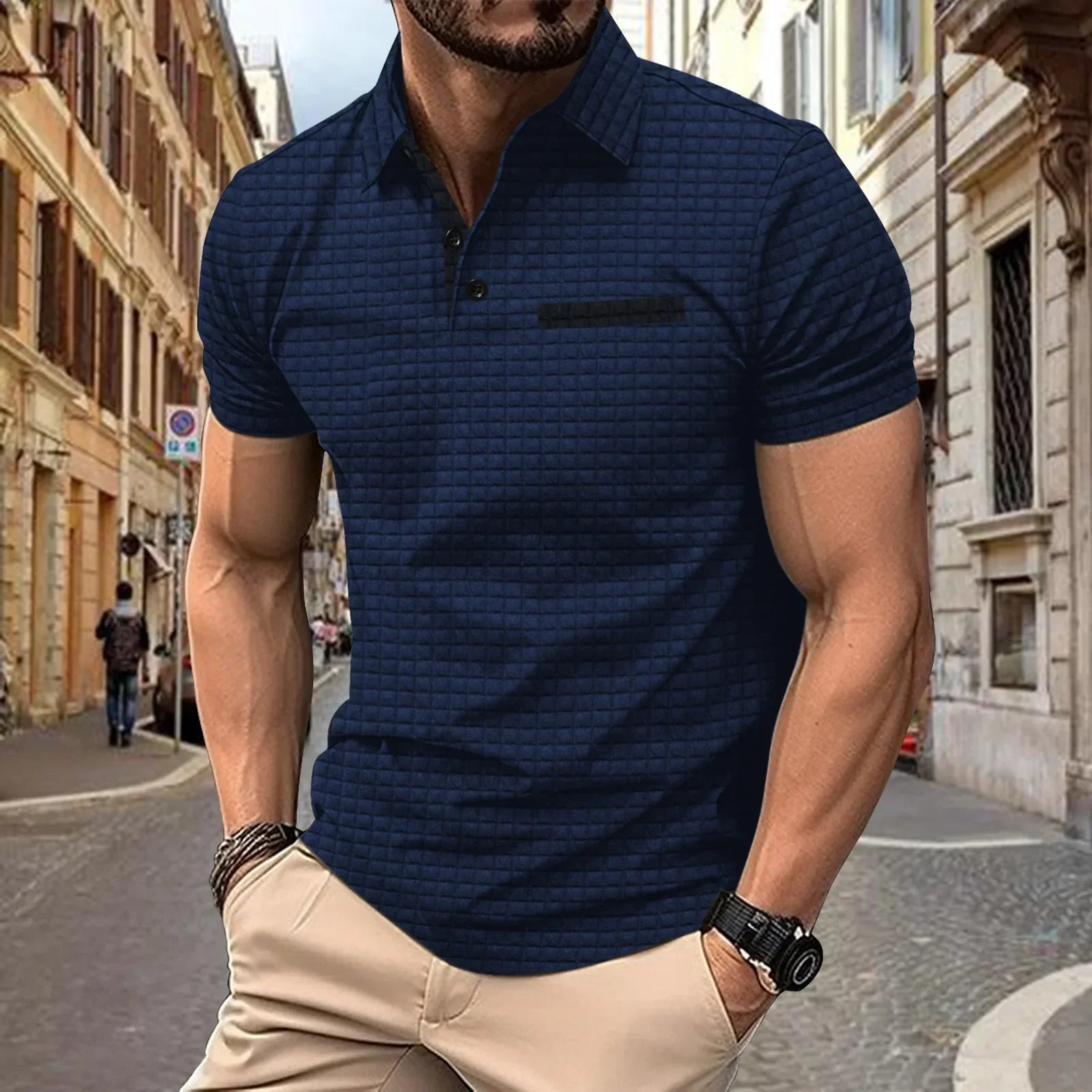 Herrpikétröja Casual Stil 2