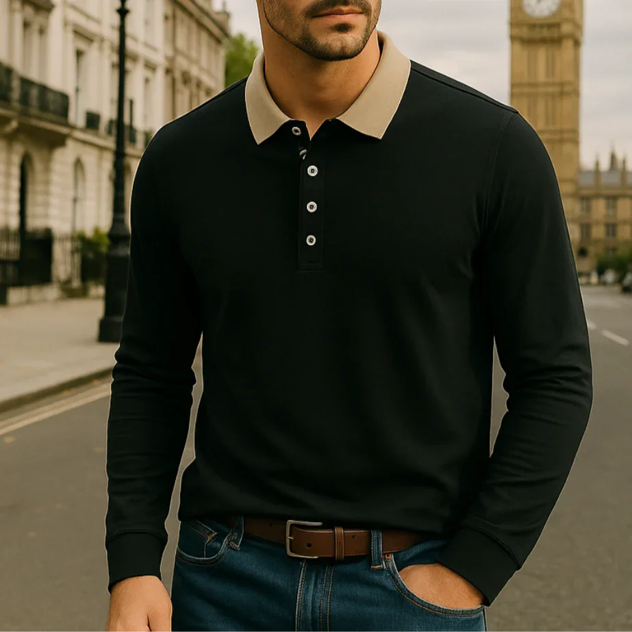 Herrpikétröja Klassisk Stil 2