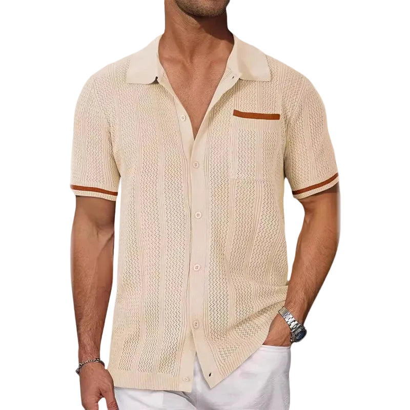 Herrpikétröja med Retro Stil 0
