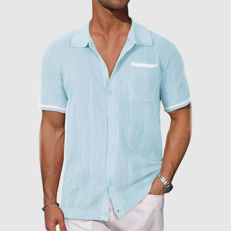 Herrpikétröja med Retro Stil 3
