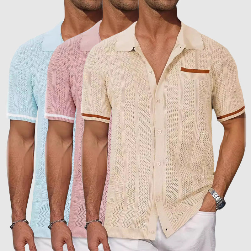 Herrpikétröja med Retro Stil 6