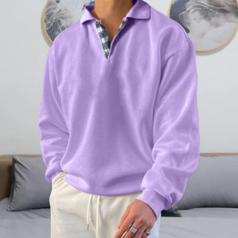 Herrpullover Lätt Material Avslappnad Passform 3