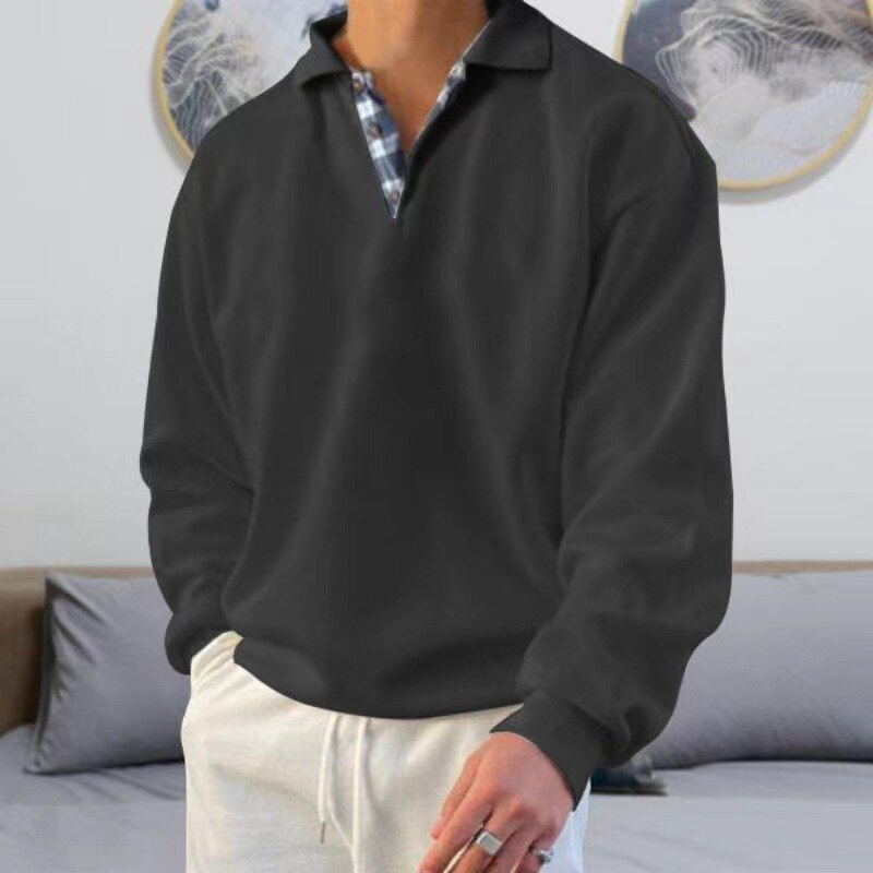 Herrpullover Lätt Material Avslappnad Passform 4