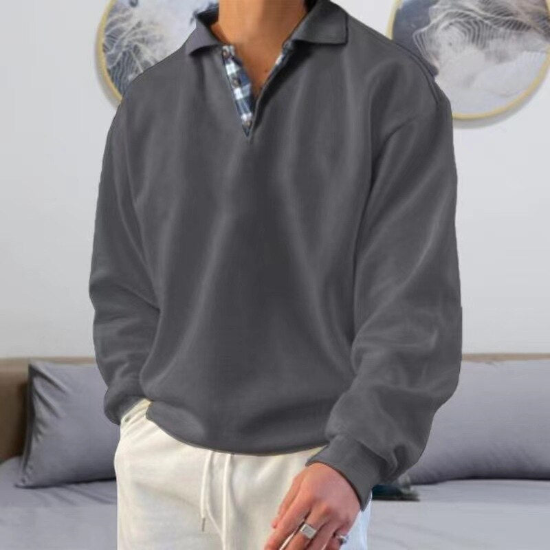 Herrpullover Lätt Material Avslappnad Passform 7