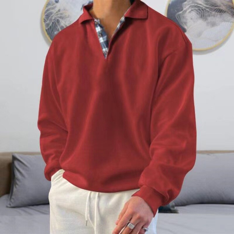 Herrpullover Lätt Material Avslappnad Passform 8