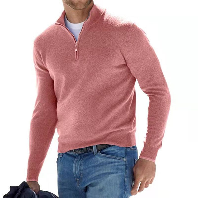 Herrpullover med V-hals i mjukt material 6