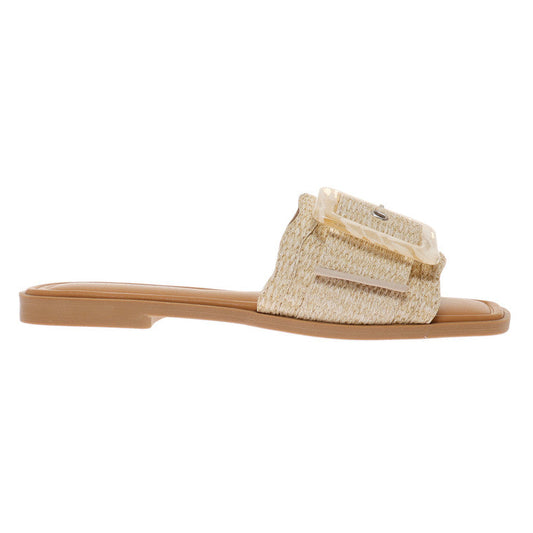 Herrsandaler med Spänne i Naturmaterial 0