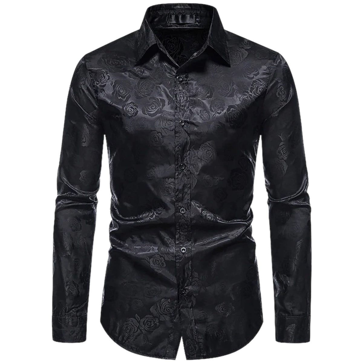 Herrskjorta Blommönster Långa Ärmar Mjuk Väva 1