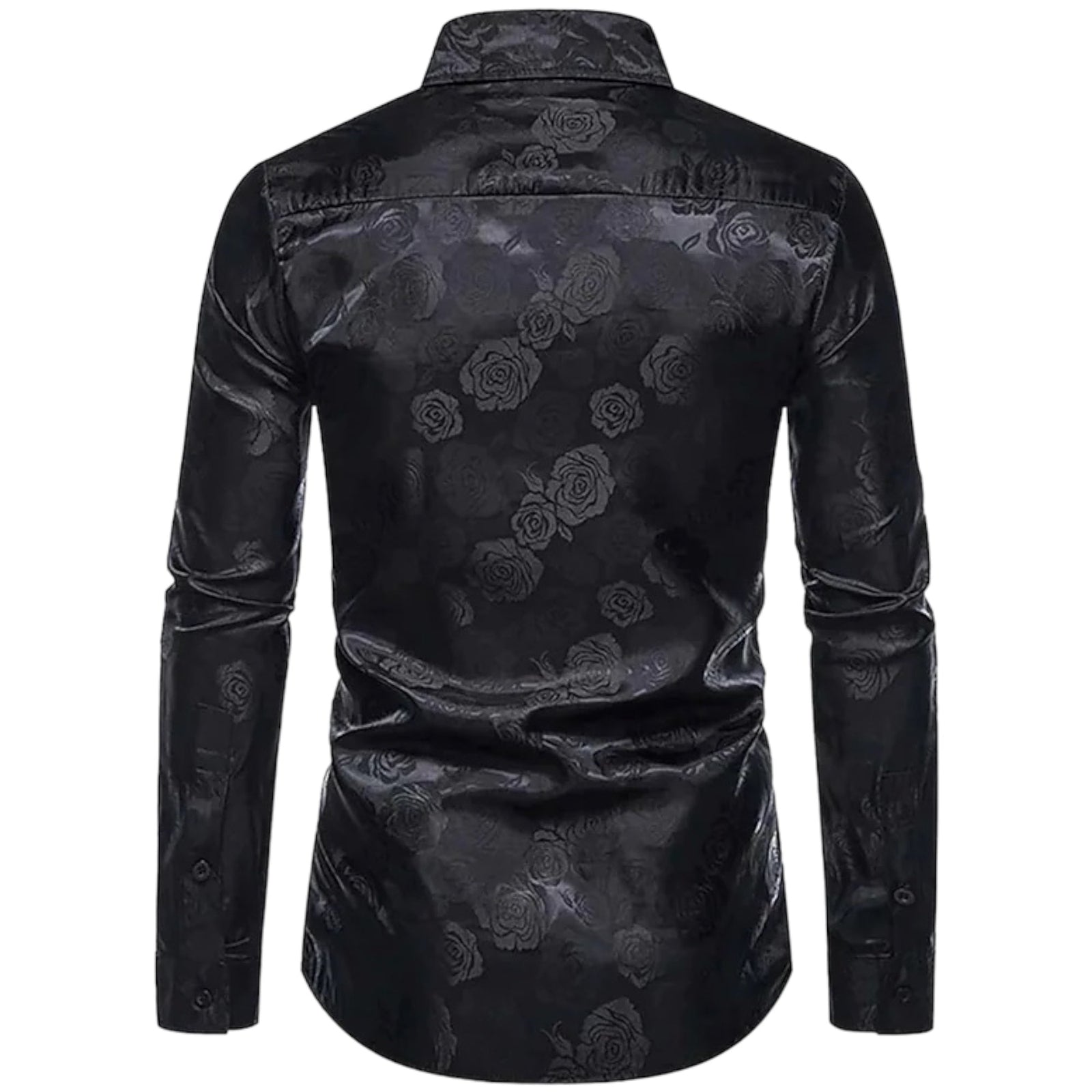 Herrskjorta Blommönster Långa Ärmar Mjuk Väva 3