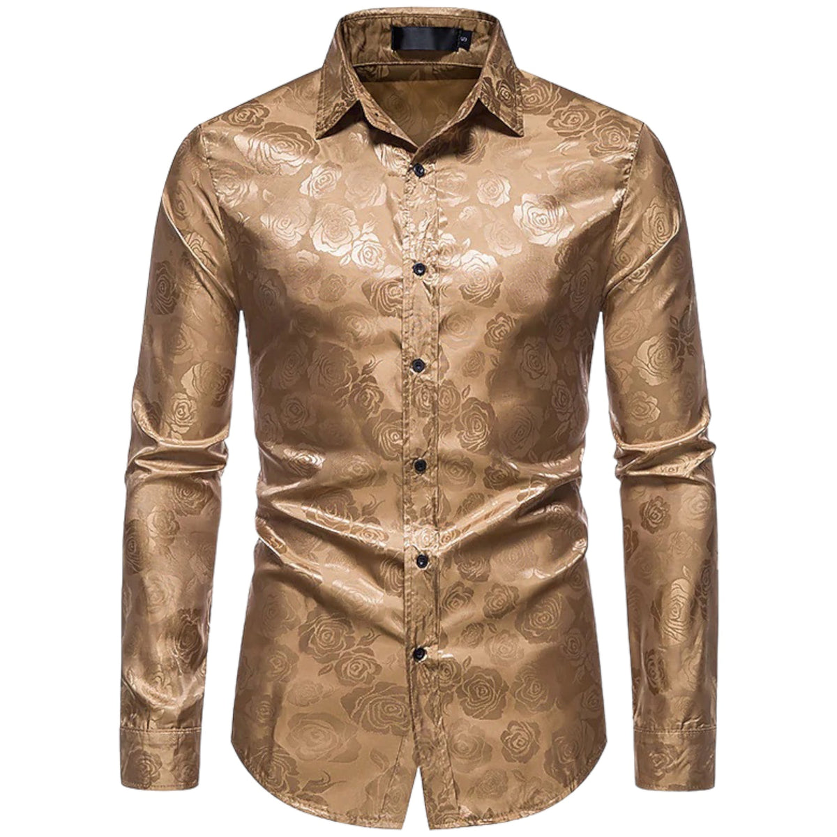 Herrskjorta Blommönster Långa Ärmar Mjuk Väva 6