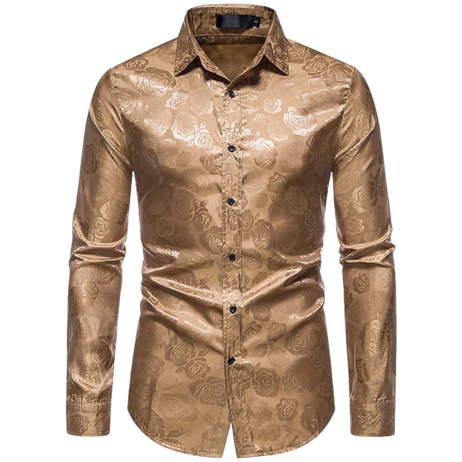 Herrskjorta Blommönster Långa Ärmar Mjuk Väva 6