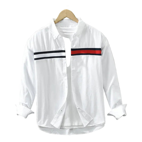 Herrskjorta Button-Up med Färgblock 0