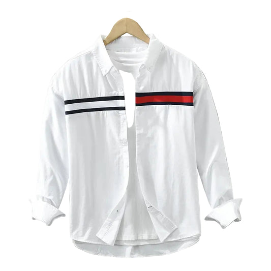 Herrskjorta Button-Up med Färgblock 0