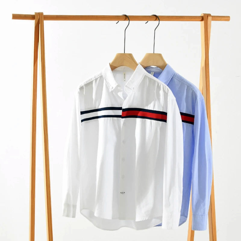 Herrskjorta Button-Up med Färgblock 3