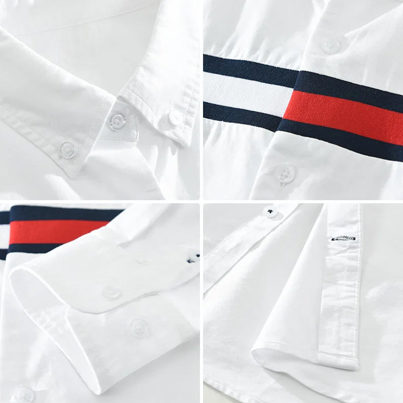 Herrskjorta Button-Up med Färgblock 4