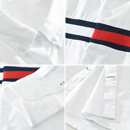 Herrskjorta Button-Up med Färgblock 4