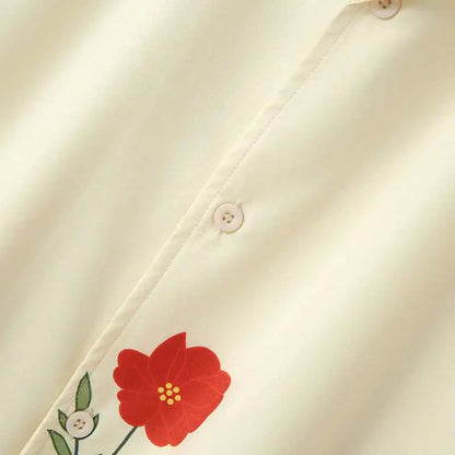 Herrskjorta Button Up Blommig 7