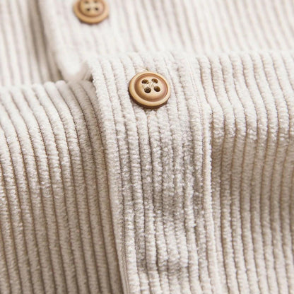 Herrskjorta Corduroy Klassisk Knappdesign Mjuk och Andningsbar 4