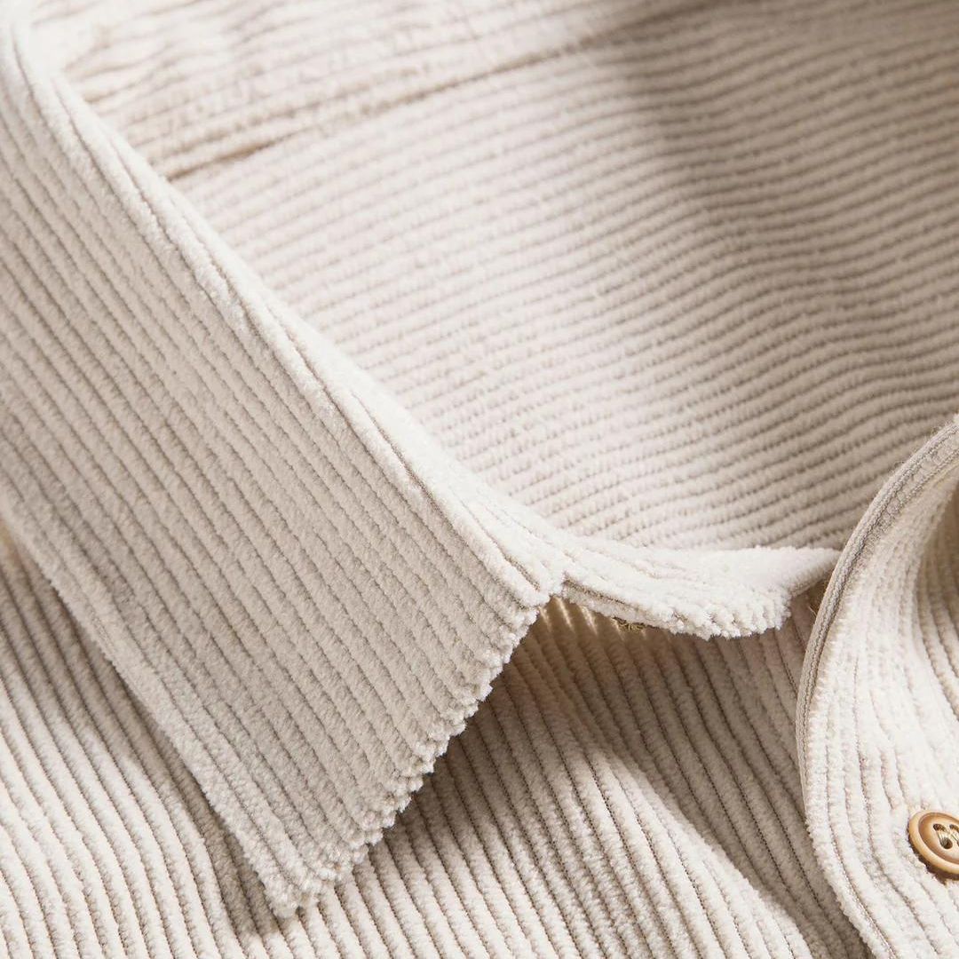 Herrskjorta Corduroy Klassisk Knappdesign Mjuk och Andningsbar 5