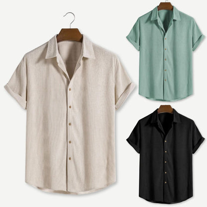 Herrskjorta Corduroy Klassisk Knappdesign Mjuk och Andningsbar 6