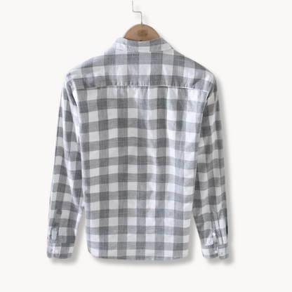 Herrskjorta Gingham Långärmad Med Klassisk Krage 1