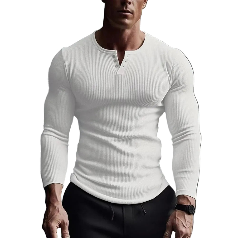 Herrskjorta Henley Slim Fit Modern Design 0